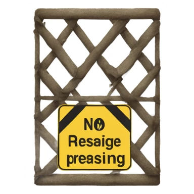 sign, where is says "No trespassing" sticker