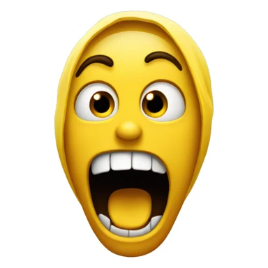 scared yellow emoji screaming sticker