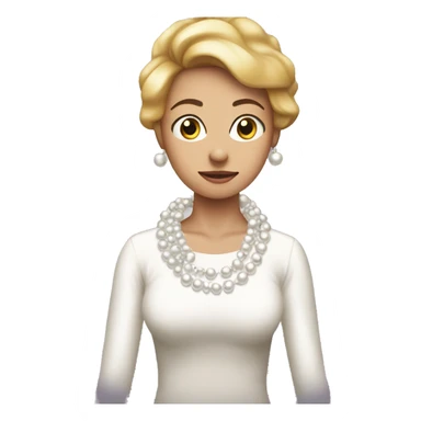 Karen clenching pearls around neck sticker