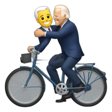 joe biden hugging a bike sticker