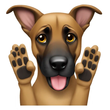 malinois say hello wit hand sticker