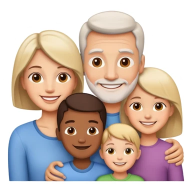 happy family with parents and two children smiling together sticker