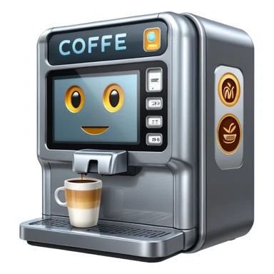 robot coffee vending machine sticker