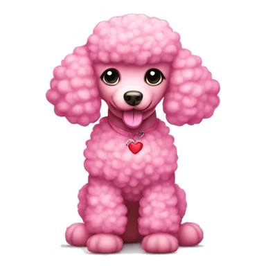 Pink poodle with a heart shaped tail sticker