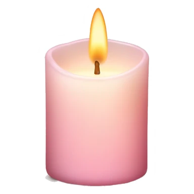Pale pink glass candle with warm light sticker