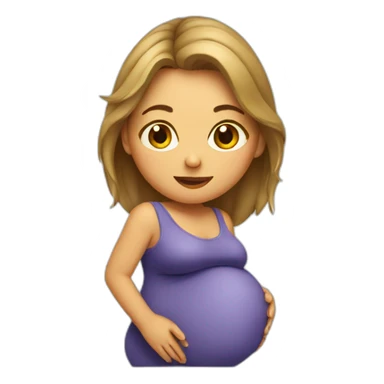 pregnant lady leaning over sticker