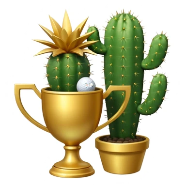 golf trophy cactus sticker