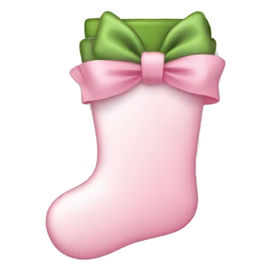  light pink Christmas stocking with big bow sticker