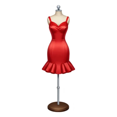 dress mannequin with tiny red dress sticker