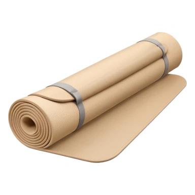 beige half rolled out yoga mat sticker