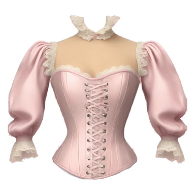 vintage rococo light pink corset with sleeves  sticker