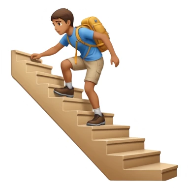 stairs with a person climbing upward sticker
