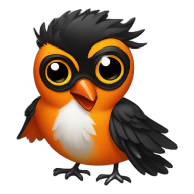 Gay anthropomorphic black and orange bird sticker