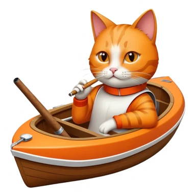 cat in racing boat smoking stogie  sticker