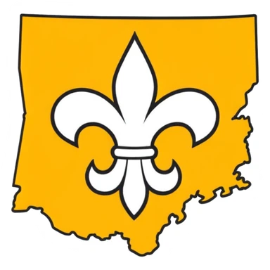 Louisiana state outline with saints emblem in it sticker
