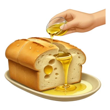 make a hand dipping a bread in olive oil sticker