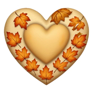 Beige Autumn heart sticker