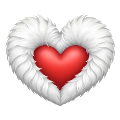 heart made out of white fur sticker