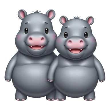 Fat cute hippopotamuses sticker