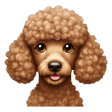 poodle marrom  com corações sticker