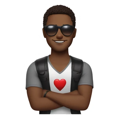 zach bryan with heart sunglasses  sticker