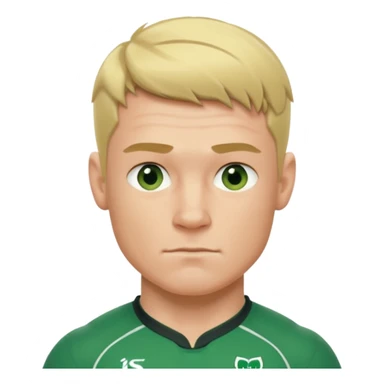 irish rugby player with very short blond hair sticker