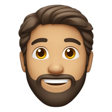 smiling solo guy with beard and straight hair like Indian sticker