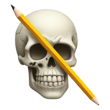 3 eyed skull with a pencil sticker