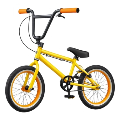 BMX stunt bike with pegs, small wheels, compact frame, bright colored BMX bicycle, trick bike, side view sticker