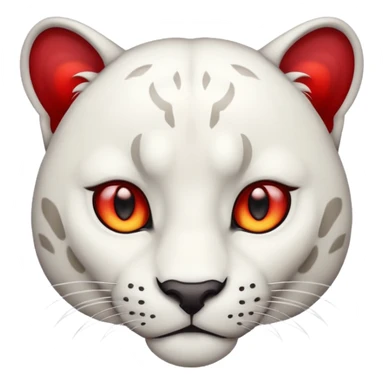 white panther emoji, with deep but bright red eye's. As one would see on discord, that looks like Samuel Ayers from "The Smoke Room". sticker