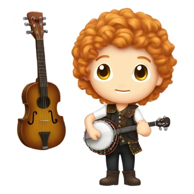 Vivaldi ginger wig chibi standing banjo  sticker