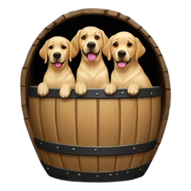 three labradors in a barrel sticker