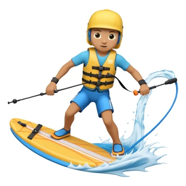 3D icon of a person wakeboard sticker