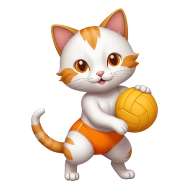 Cat with Doritos playing volleyball  sticker
