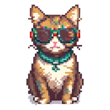 cat wearing sunglasses, simple sticker