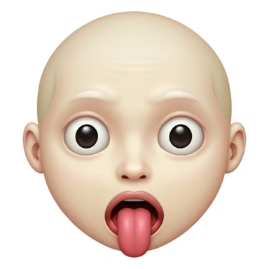 Creepy face with tounge out sticker