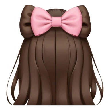 brunette, back of head, hair, hair bow sticker