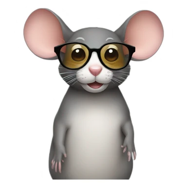 rat with glases sticker