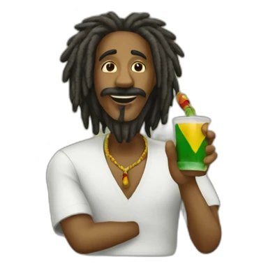 A rastafari doing what a rastafari does sticker