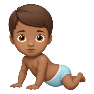 A 1 year old mexican baby boy with brown hair and in diaper sticker