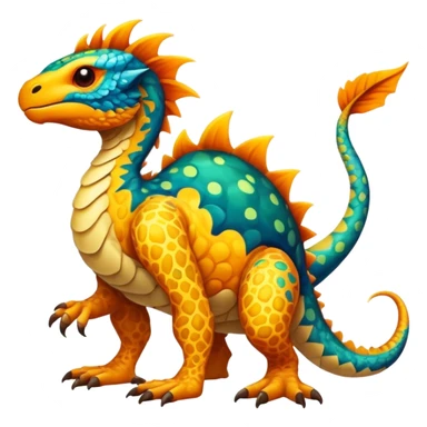 a vibrant colorful edgy vernid-fionbri-creature with splashscale-patterns full body sticker