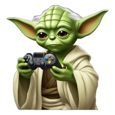 Yoda-playing-videogames sticker