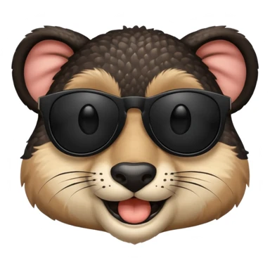 animal wtih black sunglasses  sticker
