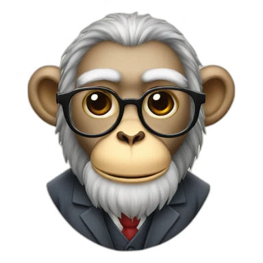 professor monkey with beard, glasses, mustache with money sticker