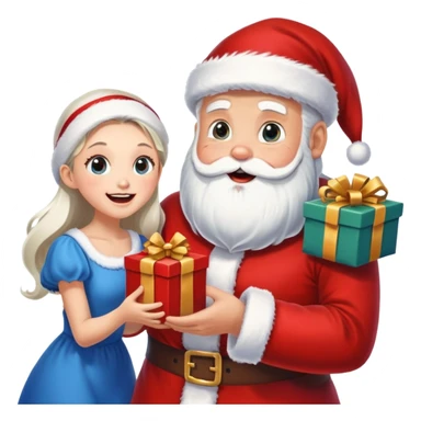 Santa Claus robándole los regalos a una niña  sticker