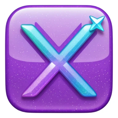 glitter purple and cian checkmark sticker