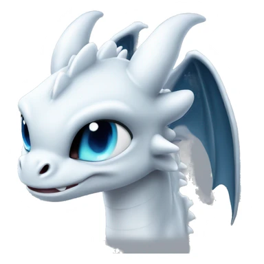 Toothless dragon light fury white with blue eyes  sticker