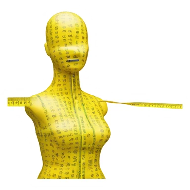 Mannequin bust wrapped in measuring tape  sticker
