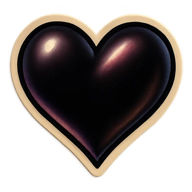 retro sticker style black heart, fun and vibrant sticker