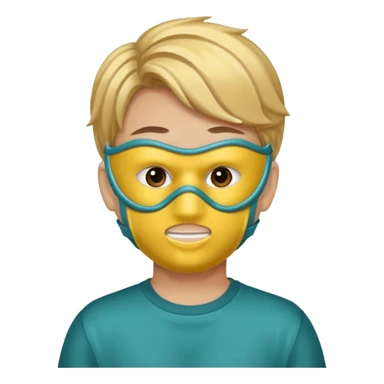 a boy wearing mask sticker